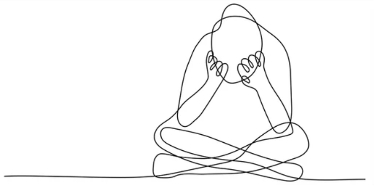 Hipnosis y ansiedad. Una persona desesperada que sufre ansiedad, antes de hacer hipnosis.